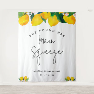 She Found Her Main Squeeze Lemon Bridal Shower Tapestry