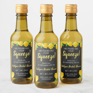 She Found Her Main Squeeze Lemon Bridal Shower Wine Label