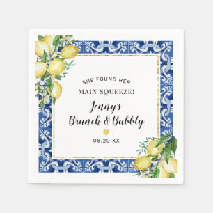 She Found Her Main Squeeze Lemon Brunch Bubbly Napkin