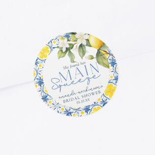 She Found Her Main Squeeze Lemon Mediterranean Classic Round Sticker