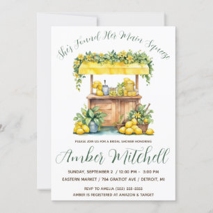 She Found Her Main Squeeze, Lemonade Bridal Shower Invitation
