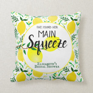 She Found Her Main Squeeze Lemons Bridal Shower Cushion