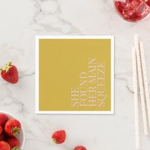 She Found Her Main Squeeze Modern Bridal Shower Napkin