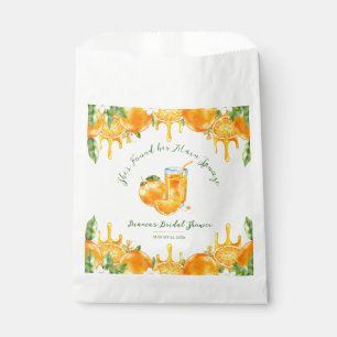 She Found Her Main Squeeze Orange Bridal Shower Favour Bag