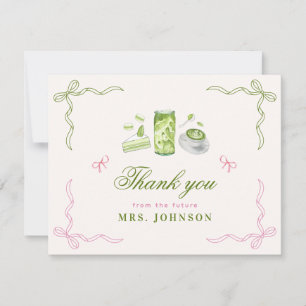 She Found Her Perfect Matcha Bow Bridal Shower  Thank You Card