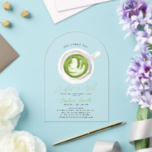 She found her Perfect Matcha Bridal Shower Acrylic Invitations