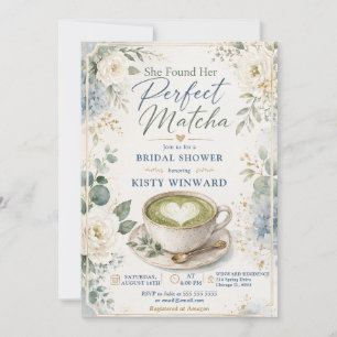 She Found Her Perfect Matcha Bridal Shower Invitation