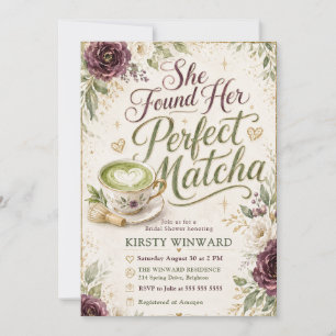 She Found Her Perfect Matcha Bridal Shower Invitation