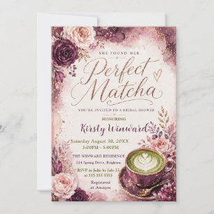 She Found Her Perfect Matcha Bridal Shower Invitation