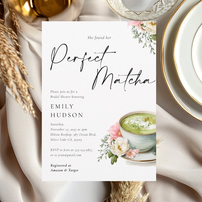 She Found Her Perfect Matcha Bridal Shower Invitation (Creator Uploaded)