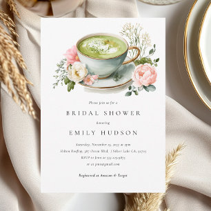 She Found Her Perfect Matcha Bridal Shower Invitation