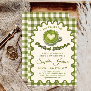 She Found Her Perfect Matcha Bridal Shower Invitation