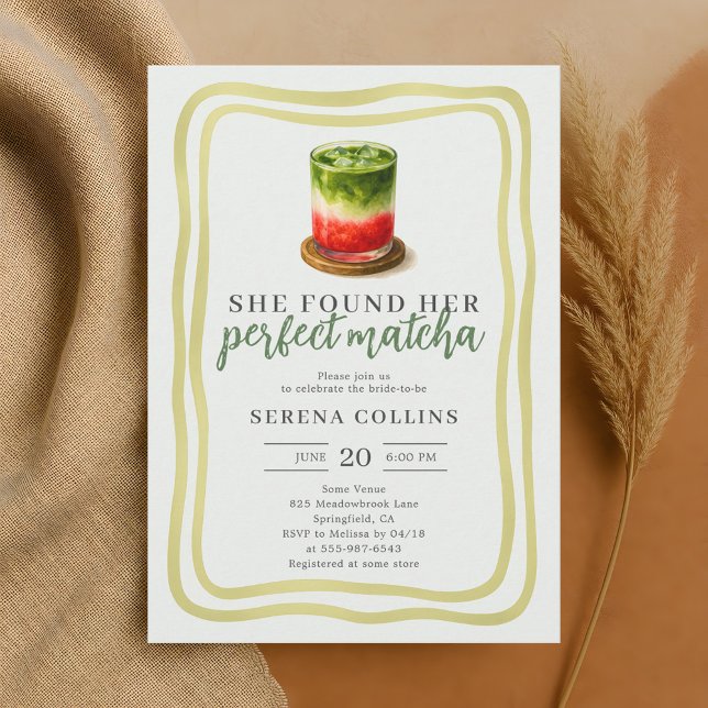 She Found Her Perfect Matcha Bridal Shower Invitation (Creator Uploaded)