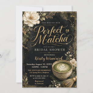 She Found Her Perfect Matcha Bridal Shower Invitation