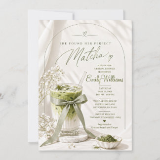 She Found Her Perfect Matcha Bridal Shower Invite 