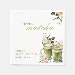 She Found Her Perfect Matcha Bridal Shower Napkin