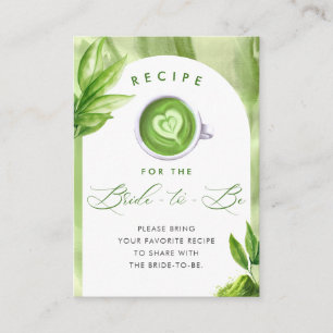 She Found Her Perfect Matcha Bridal Shower Recipe Enclosure Card