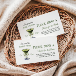 She Found Her Perfect Matcha Bridal Shower Recipe Enclosure Card