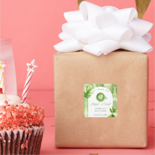 She Found Her Perfect Matcha Elegant Bridal Shower Square Sticker