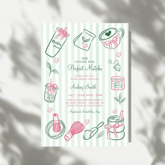 She Found Her Perfect Matcha Green  Bridal Shower Invitation (Creator Uploaded)