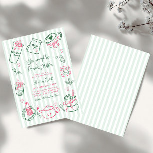 She Found Her Perfect Matcha Green Bridal Shower Invitation