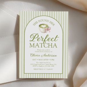 She Found Her Perfect Matcha Green Bridal Shower Invitation