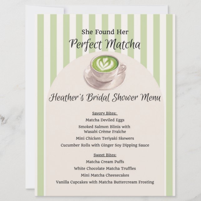 She Found Her Perfect Matcha Menu (Front)