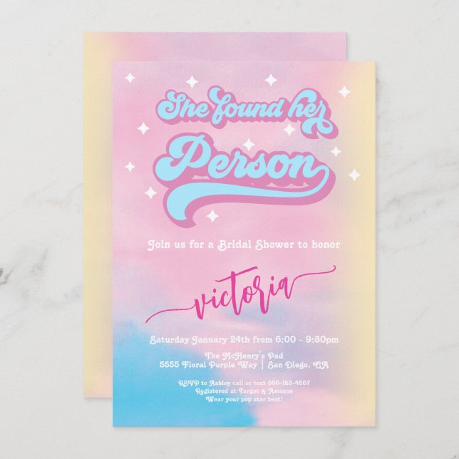 She found her Person Pop Star Disco Party Invitation (Front/Back)