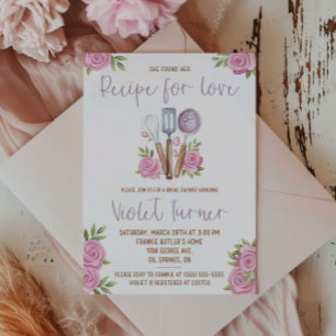 She Found her Recipe for Love! Bridal Shower Invitation