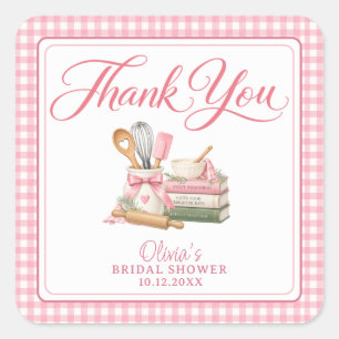 She Found Her Recipe For Love Thank you Square Sticker
