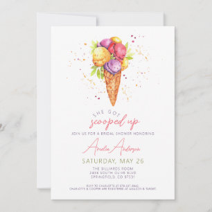 She Got Scooped Up Bridal Shower Invitation