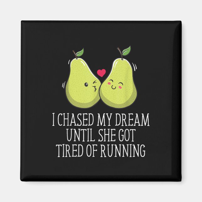 She Got Tired Running Wedding Proposal Groom Engag Magnet (Front)