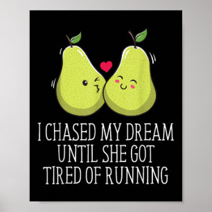 She Got Tired Running Wedding Proposal Groom Engag Poster