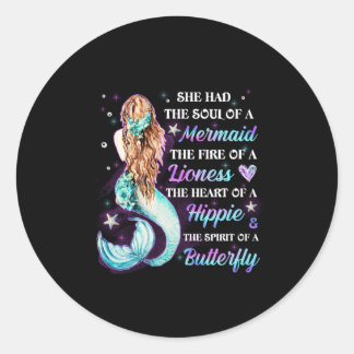 She Has The Soul Of A Mermaid Classic Round Sticker