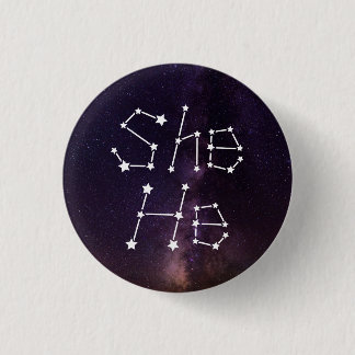 She/He Galaxy Starry Night Sky Constellation 3 Cm Round Badge