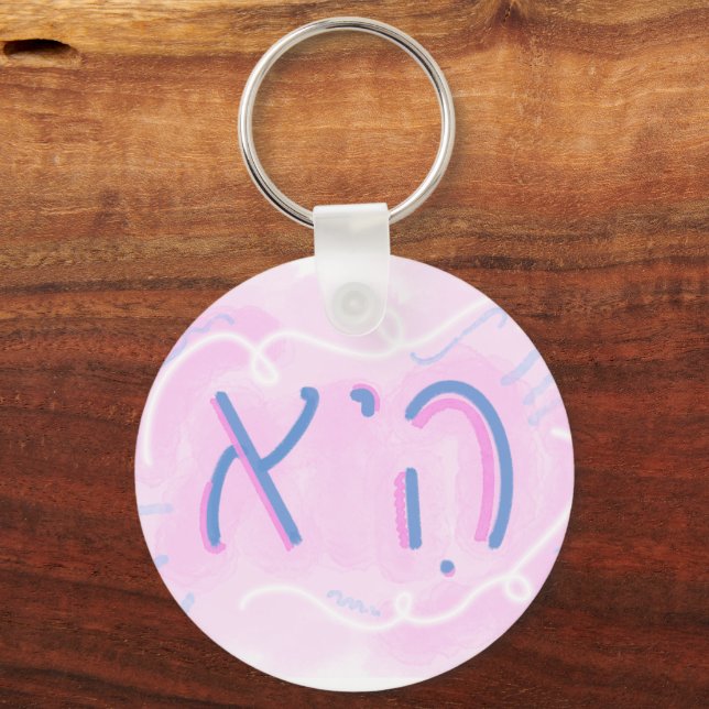 "She" Hebrew Pronoun Trans Colours Key Ring (Front)