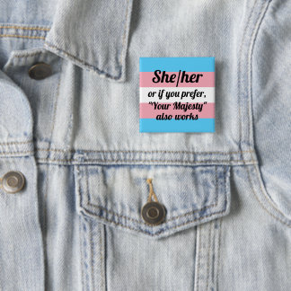 She/Her 15 Cm Square Badge