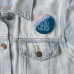 She Her Hers Pronoun 6 Cm Round Badge