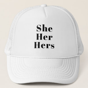 She, Her, Hers Pronouns Lgbtq pride black letters Trucker Hat