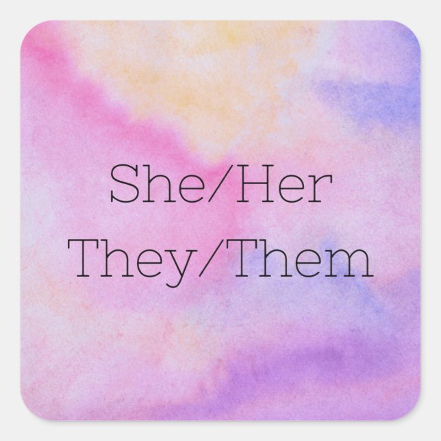 She/her or they/them pronoun stickers (Front)