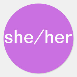 She/Her Pronoun Sticker for Name Badges
