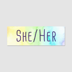 She Her Pronouns Name Tag