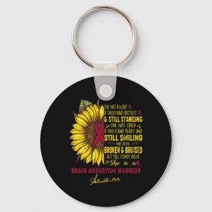 She is a Brain Aneurysm Warrior SHE IS ME Key Ring
