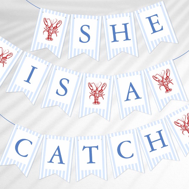 She Is A Catch Coastal Hamptons Bachelorette Bunting (Creator Uploaded)