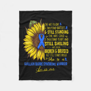 She Is A Guillain Byrre Syndrome Warrior She Is Me Fleece Blanket