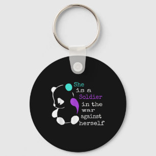 She Is A Soldier Semicolon Gift Suicide Prevention Key Ring
