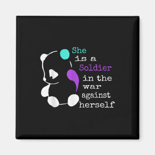 She Is A Soldier Semicolon Gift Suicide Prevention Magnet