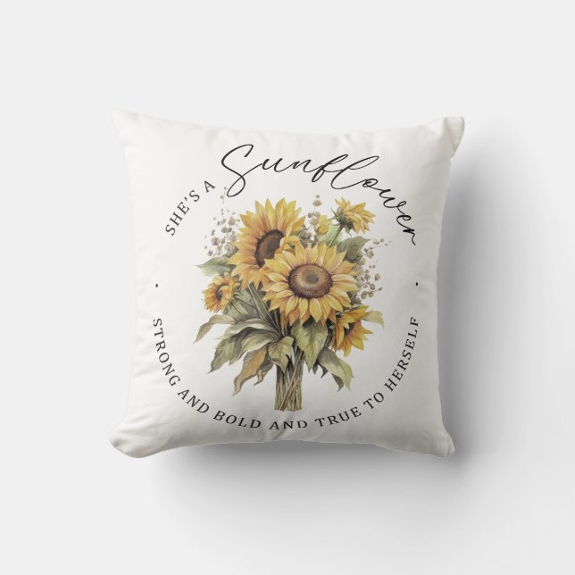 She Is A Sunflower Inspirational Cushion (Front)