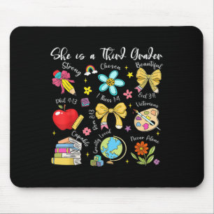 She Is A Third Grader Bible Verses Back To School  Mouse Pad