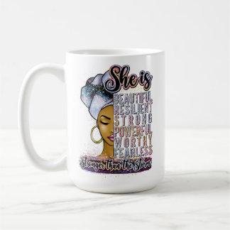 She is beautiful resilient strong powerful worthy coffee mug
